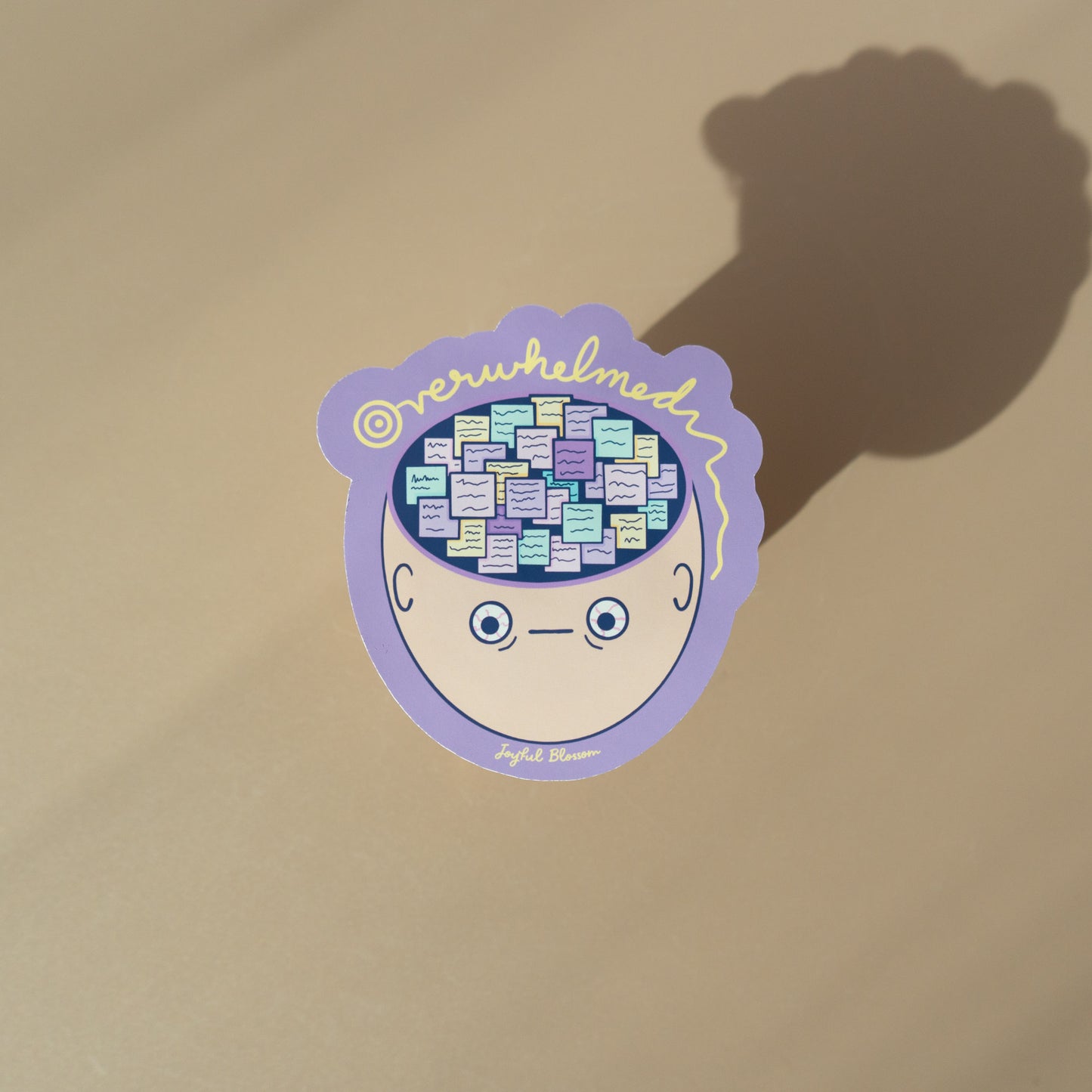 "Overwhelmed" Sticker - One Sticky Note at a Time